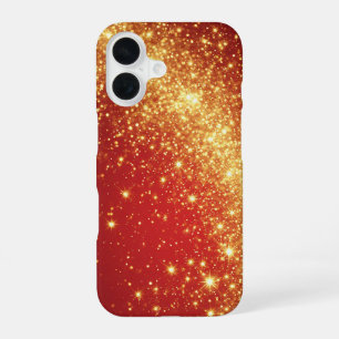 Funda Para iPhone 16 Sendero Dorado Brillante sobre Fondo Rojo Vibrante