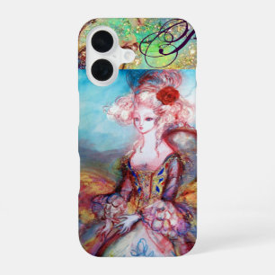 FUNDA PARA iPhone 16 SEÑORA POMPADOUR , MONOGRAMA DE MODA ELEGANTE