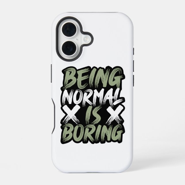 Funda para iPhone 16 "Ser Normal Es Aburrido" (Reverso )