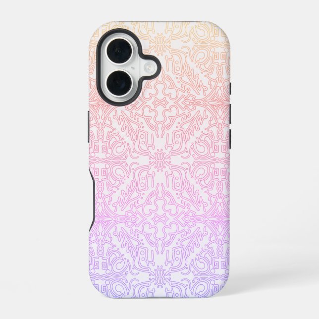 Funda Para iPhone 16 Serene Lavender & Mint Mandala Geometric Tile  (Reverso )