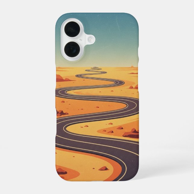 Funda Para iPhone 16 Serpenteando a través de la arena (Reverso )
