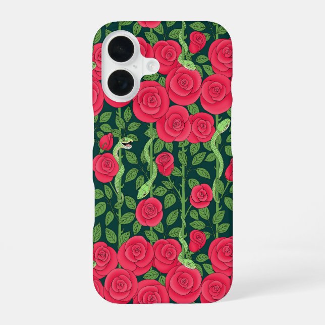 Funda Para iPhone 16 serpientes & rosas (Reverso )