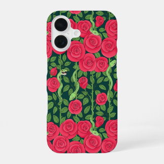 Funda Para iPhone 16 serpientes y rosas
