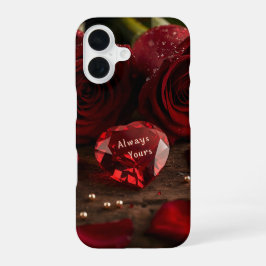 Funda Para iPhone 16 Siempre tuya Rosa Roja Romántica Estética de San V