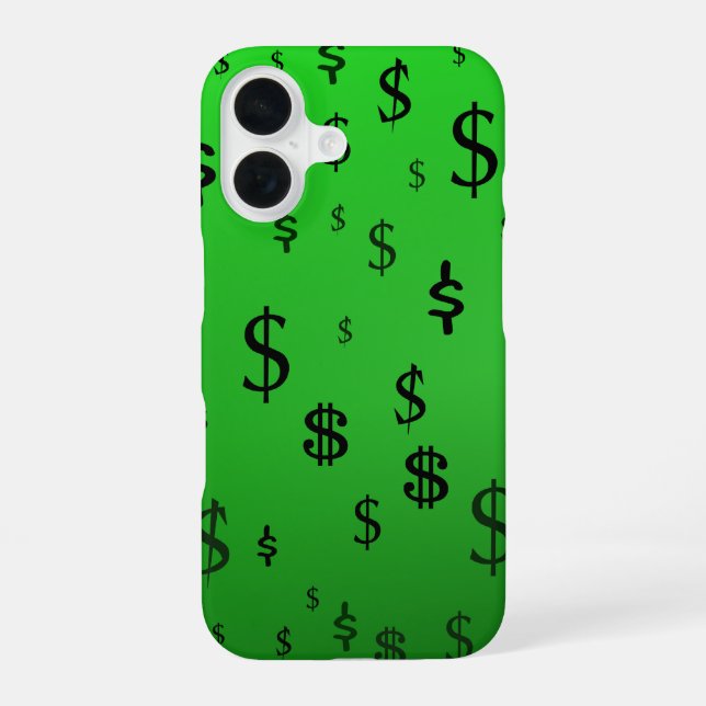 Funda Para iPhone 16 Signo de dólar verde (Reverso )