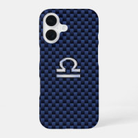 Signo zodiacal Libra en fibra de carbono azul mari