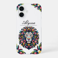 Silueta de León Floral