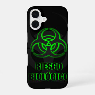 Funda Para iPhone 16 Símbolo Brillante de Riesgo Biológico