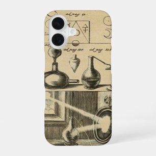 Funda Para iPhone 16 Símbolos y herramientas de alquimia sepia