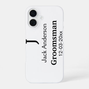 Funda Para iPhone 16 SIMPLE MINIMAL añada tu nombre personalizado groom
