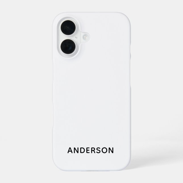 Funda Para iPhone 16 Simple Personalizado Blanco  (Reverso )