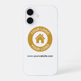 Funda Para iPhone 16 Sitio web de logotipo empresarial personalizado si