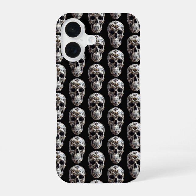 Funda Para iPhone 16 Skull con patrones (Reverso )