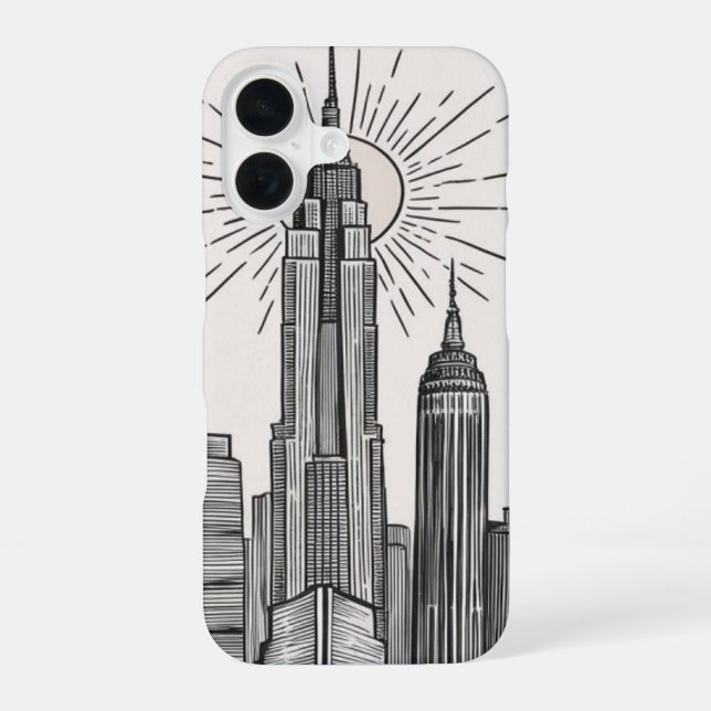 Funda Para iPhone 16 Skyline urbano (Reverso )