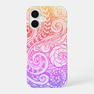 Funda para iPhone 16 Slim Rainbow Doodle