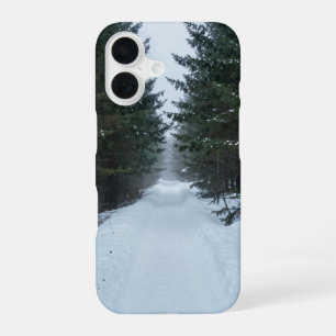 Funda Para iPhone 16 Snowy Forest Path Winter Phone Case