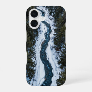 Funda Para iPhone 16 Snowy Forest River Winter Aerial Phone Case