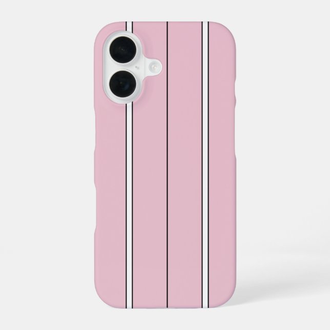 Funda Para iPhone 16 Soft Pink Vertical Stripe Pattern Minimal (Reverso )