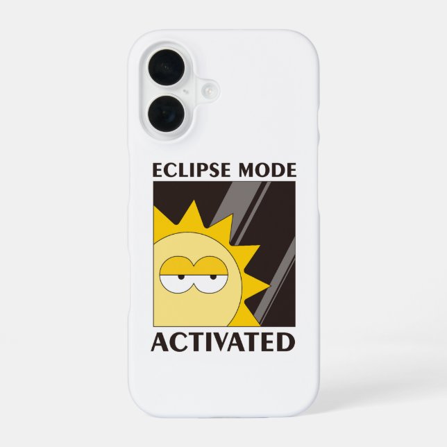 Funda Para iPhone 16 sol nublado sobre fondo negro (Reverso )