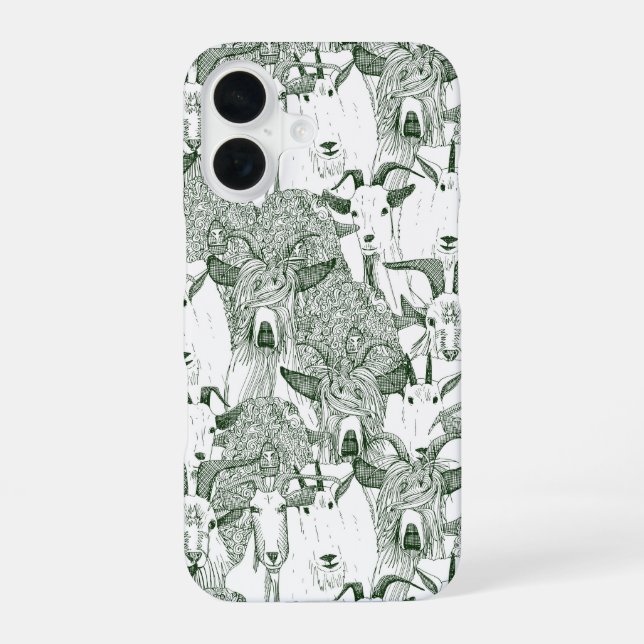 Funda Para iPhone 16 solo cabras verde oscuro (Reverso )