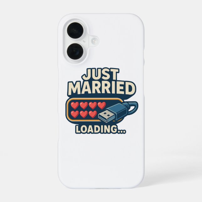 Funda Para iPhone 16 Solo carga casada - Funny Tech Boda (Reverso )