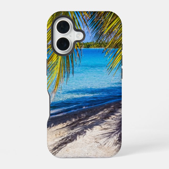 Funda Para iPhone 16 Sombras en la playa (Reverso )