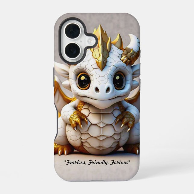 Funda Para iPhone 16 "Sonriente Cráneo Dragón" (Reverso )