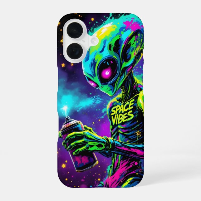 Funda Para iPhone 16 Space Vibes Alien Neon (Reverso )