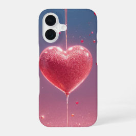 Funda Para iPhone 16 Sparkling Heart & Cherry Romantic Phone Case