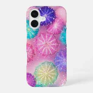 Funda Para iPhone 16 Sparkling Pastel Snowflake