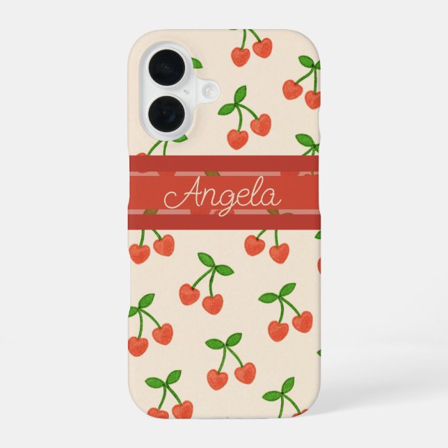 Funda Para iPhone 16 Squerido Cherries (Reverso )