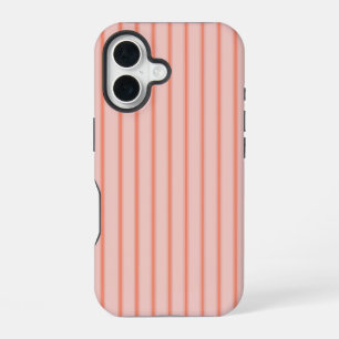 Funda Para iPhone 16 Stripes Modern Coral Peach Minimalist Elegance
