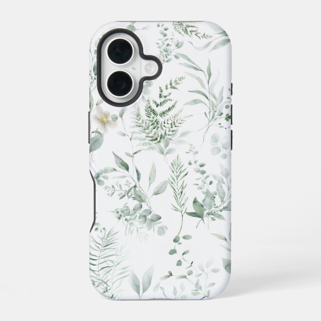 Funda Para iPhone 16 Stylish Greenery Iphone 16 Case (Reverso )