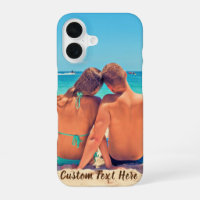 Su estuche para iPhone fotográfico con texto Perso