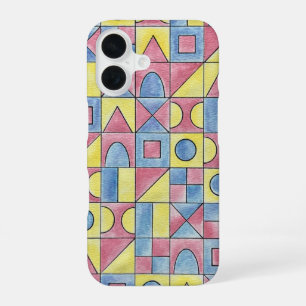 Funda Para iPhone 16 Sudoku One-Moderno Arte Geométrico Acuarela Bauhau