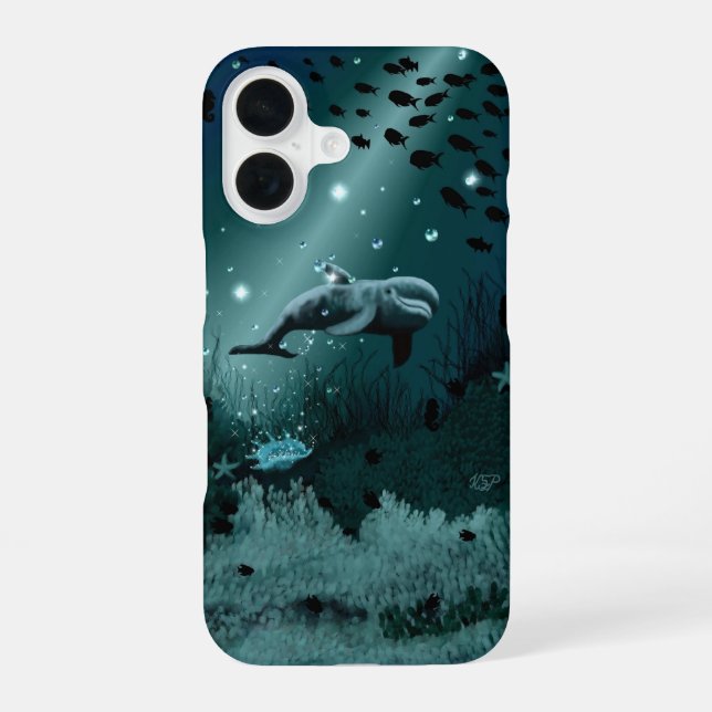 Funda Para iPhone 16 Sueño de delfín (Reverso )