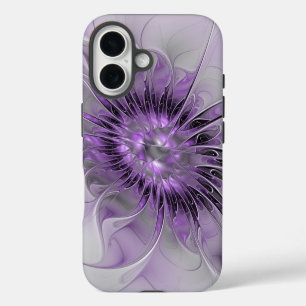 Funda Para iPhone 16 Sueño de Flor de Lavanda Arte Fractal Abstracto Mo