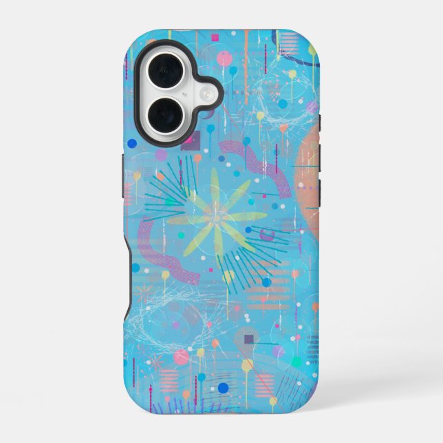 Funda Para iPhone 16 Sueño de Pasteles Azules Abstracto (Reverso )
