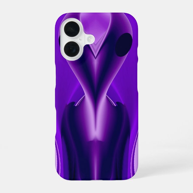 Funda Para iPhone 16 Sueños del arcoiris púrpura 3D , Alien (Reverso )