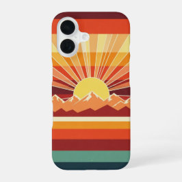 Funda Para iPhone 16 Sunrise Retro Peaks