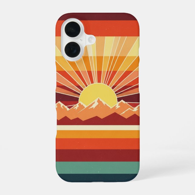 Funda Para iPhone 16 Sunrise Retro Peaks (Reverso )