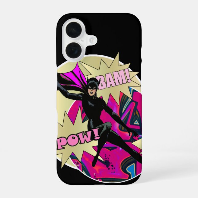 Funda Para iPhone 16 Superhéroe femenino retro (Reverso )