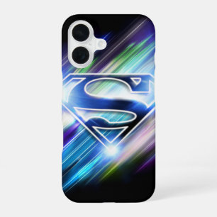 Funda Para iPhone 16 Superman Estilizado Logo de Estallido Azul Brill