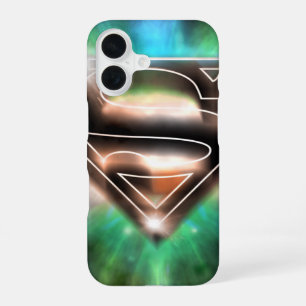 Funda Para iPhone 16 Superman Estilizado Logo de Explosión Brillante