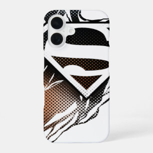 Funda Para iPhone 16 Superman Estilizado Logo Naranja Azul