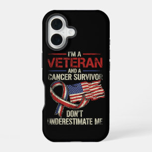 Funda Para iPhone 16 Superviviente de cáncer veterano no me subestimes
