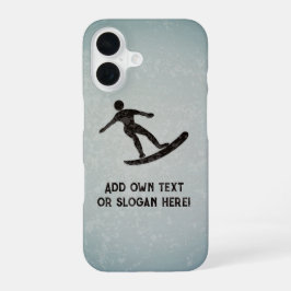Funda Para iPhone 16 Surfista con aspecto Metalizado, negro y gris de a