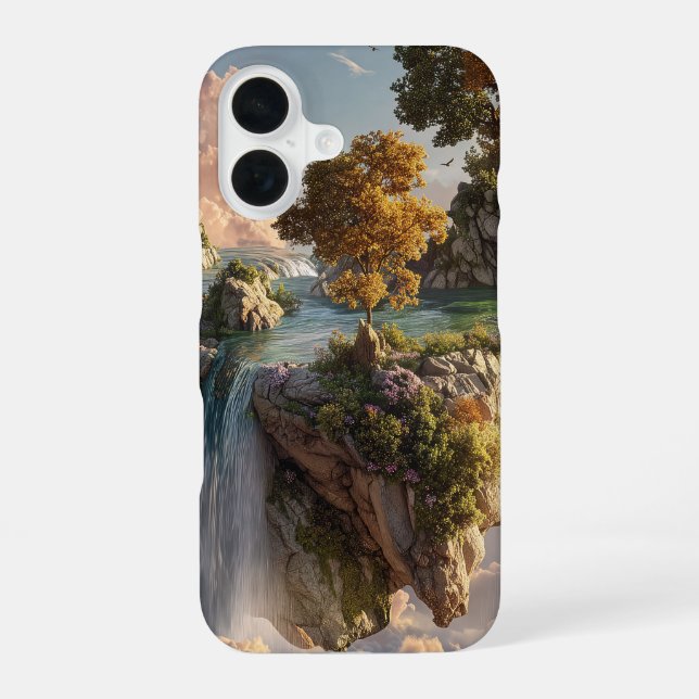 Funda Para iPhone 16 Surreal Floating Cliffs With Waterfalls (Reverso )