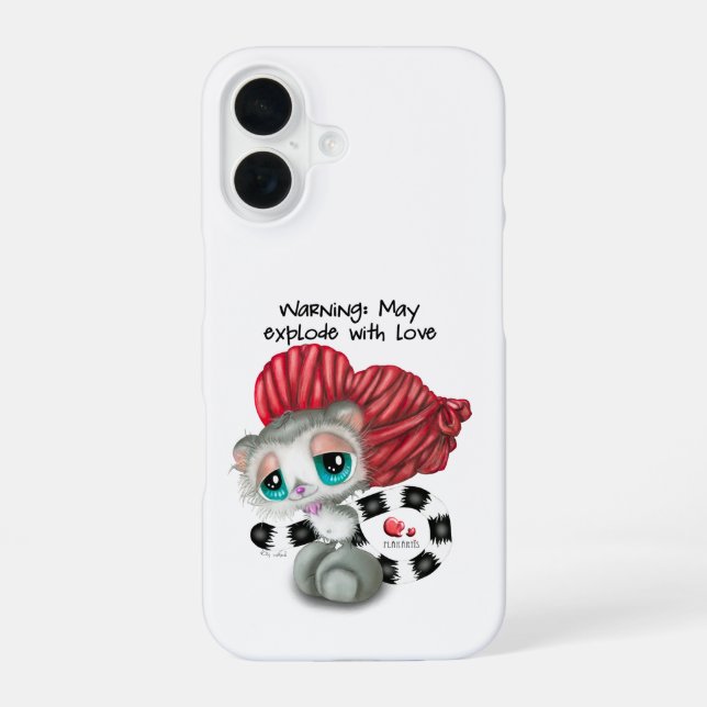 Funda Para iPhone 16 Susurros de Amor de Lémur – Corazón Sorpresa (Reverso )