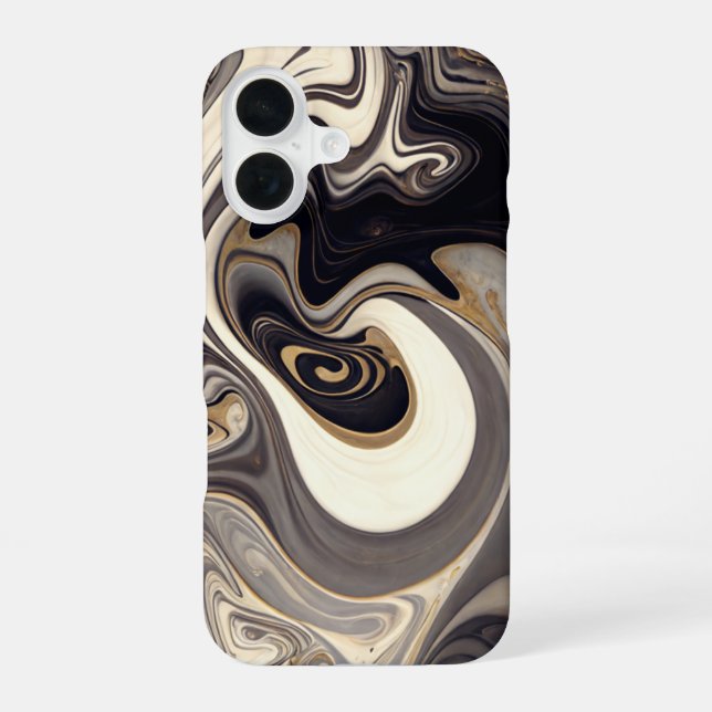 Funda Para iPhone 16 Swirling Black (Reverso )